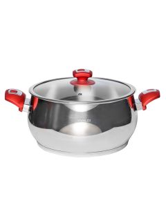 Faitout VIVALDI 20 cm Avec Couvercle 18/10 - Rouge