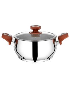 Faitout VIVALDI 22 cm Avec Couvercle 18/10 - Rouge