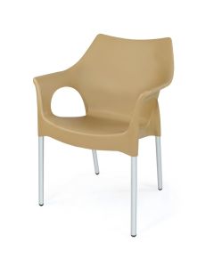 Fauteuil Ibiza avec Socle Aluminium - Caramel