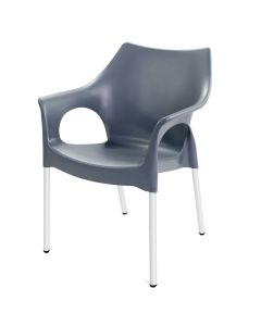 Fauteuil Ibiza avec Socle Aluminium - Gris