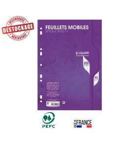 Feuille Mobile CALLIGRAPHE Perforées Seyès 200 Pages A4 90Gr S/Film