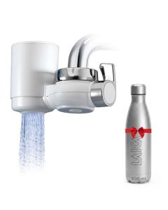 Filtre Pour Robinet LAICA Blanc + Bouteille en verre