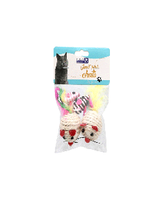 Jouet FELICAN Forme Souris En Corde 4 pièces 6Cm