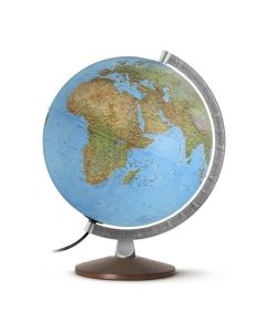 Globe Terrestre Lumineux Tecnodidattica Cobalto 25cm Base Bois - 983359