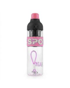 Gourde Fitness 500ml – Rose & Noir – Sans BPA – Étanche