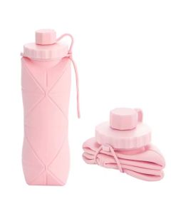 Gourde Pliable en Silicone 600 ml - Rose