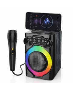 Haut Parleur Sans Fil ZQS 1368 avec support téléphone - Noir