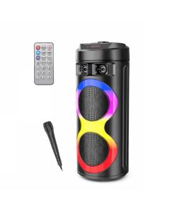 Haut Parleur Sans Fil ZQS 6220 avec micro sans fil et télécommande - Noir
