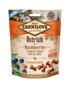 Biscuits CARNILOVE Pour Chien Crunchy Snack Autruche & Mûres 200 G