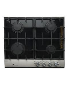 Plaque de Cuisson MONTBLANC Vitrée 4Feux 60 cm - Noir&Inox (PDS60-4)