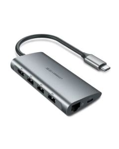 Station d'accueil UGREEN 8en1 USB-C Vers USB 3.0+HDMI+RJ45+SD/TF - Gris
