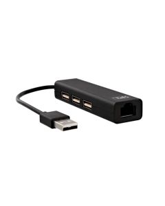 HUB TNB 3 PORT USB 2.0 + 1 Port RJ45 - Noir 