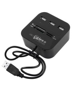 Hub USB COMBO 3 Ports + Lecteur de cartes - Noir