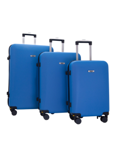 Ensemble de 3 Valises Bleu Roi incassable CBA VL308 avec roue démontable