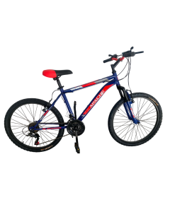 Bicyclette VTT PRADO Apache Pour Homme 18 Vitesse 24'' Bleu Rouge