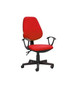 Chaise De Bureau Sécretaria SOTUFAB En Tissu Avec Accoudoirs - Rouge