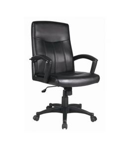 Fauteuil Avion Dossier Bas En Simili Cuir - Noir (GD-0000852)