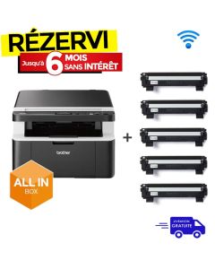 Imprimante Multifonction Laser BROTHER DCP-1612WVB Wifi + 5x Toners