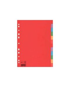 Intercalaire A4 12 Positions Numerote PP Assortis