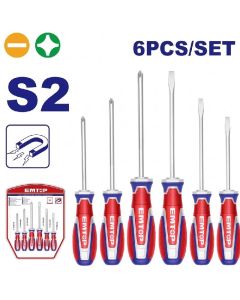 Jeu de 6 Tournevis S2 EMTOP ESST0621 - Chez Mytek