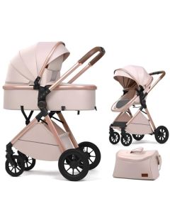 Poussette Landau KIDILO V8 Avec Sac Maman - Beige