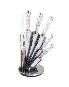 Kit De Couteaux 8 Pièces KITCHEN KNIFE - Blanc&Argent