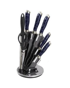 Kit De Couteaux 8 Pièces KITCHEN KNIFE - Bleu&Argent