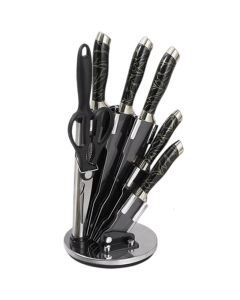Kit De Couteaux 8 Pièces KITCHEN KNIFE - Noir&Argent