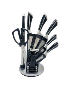 Kit De Couteaux 9 Pièces SINARCO avec Bloc Rotatif - CH-9PCS