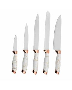 Kit De Couteaux 5 Pièces KITCHEN KNIFE - Blanc&Argent