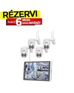 Kit de Surveillance JORTAN + 4 Caméras Externes 2MP avec Ecran