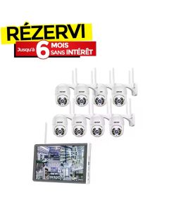 Kit de Surveillance JORTAN 8 Caméras Externes 2MP Avec Ecran 