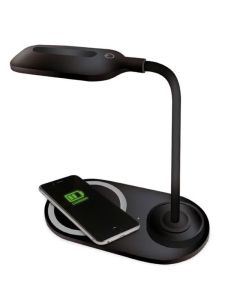 Lampe de bureau LED PLATINET Avec Chargeur Sans Fil 10W - Noir