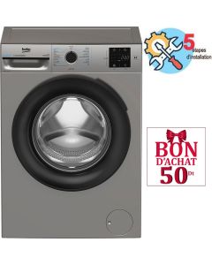 Lave-linge BEKO BM3WFT38200BS 8Kg Inverter - Gris