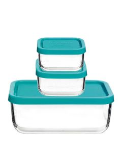 Lot 5 Boîtes Conservation Max Plast Carrées Rose BPA Free