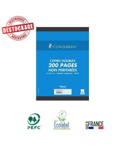 Lot de 200 pages copies doubles CONQUERANT 70Gr Seyès