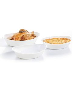 Lot de 3 Plats De Cuisson LUMINARC Ovale - Blanc