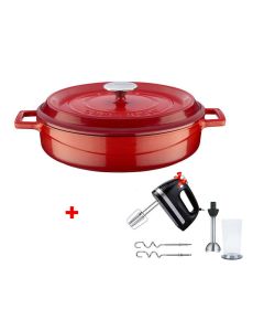 Faitout LAVA Round 24cm Rouge + Batteur
