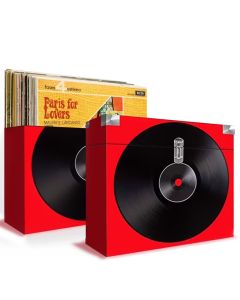 Mallette à disques en carton BIGBEN 30 disques vinyles - Rouge