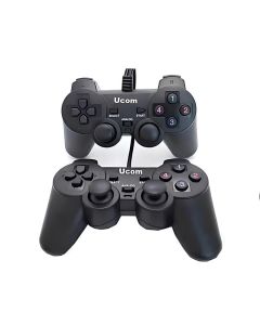 Manette de Jeu Filaire UCOM-704 Double Vibreur - Noir