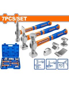 Kit Débosselage 7 Pièces WADFOW WHZ1D07 - Acier Forgé et Fibre de Verre