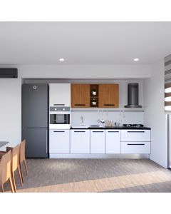 Meuble De Cuisine LOFT 7 Éléments Avec Plan De Travail - Blanc/Chéne