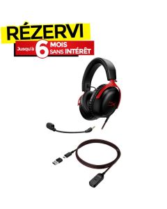 Micro Casque Filaire Gamer HyperX CLOUD III - Noir&Rouge