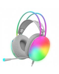 Micro Casque Gamer Filaire INCA IGK-X8Y RGB - Blanc