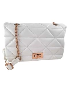 Sac Bandoulière MODALINE Milessa avec Chaine - Gold & Blanc