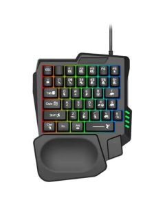 Mini Clavier Gamer Filaire à Une Main Avec Touche Pubg RGB - Noir