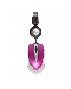 Mini Souris Filaire Optique VERBATIM 049021 USB - Rose