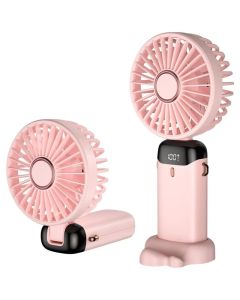 Mini Ventilateur Portatif Rechargeable LED - Rose