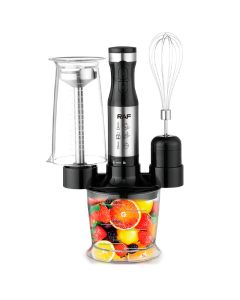 Mixeur 4-en-1 RAF R-3009 – Hachoir & Fouet – Design Noir