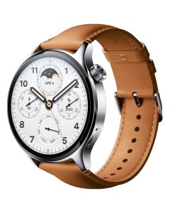 Montre Connectée XIAOMI Watch S1 Pro - Silver Avec Ceinture Marron 